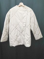 ◇ ◎ ap retro アプレトロ ノーカラー キルティング 中綿 長袖 ブルゾン ジャンパー サイズF ライトベージュ レディース P  【1407260031574】