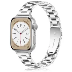 42mm(Series 10)/41mm/40mm/38mm_シルバー [SIBOYL] 洗練い細い対応アップルウォッチ バンド 41mm 40mm 38mm 42mm(Series 10)、おしゃれiWatch バンド可愛い、コンパチブルApple Watc