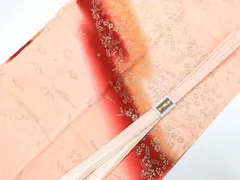 【一輝堂】【着物】和装小物　帯締め帯揚げセット　大和組　ラメ　花文　25w01-858