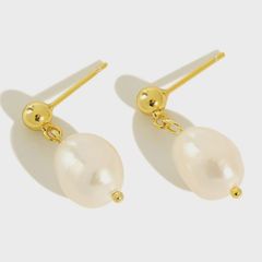 E032 ピアス イヤリング 淡水パールピアス　揺れる　オケージョン 結婚式　入園式 入学式 卒業式 silver925 シルバー　ホワイト　ゴールド