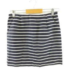 B&Y ユナイテッドアローズ BEAUTY&YOUTH ビューティー&ユース ミニスカート タイト ボーダー 紺 オフホワイト M *A572