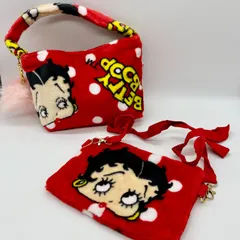 ベティちゃん フワモコバック トートバック ポシェット 赤 チャーム付き ばら売り不可 キャラクターグッズ ファッション小物のサムネイル