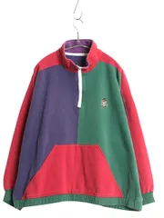 【お得なクーポン配布中!】 80s チャップス ラルフローレン ハーフジップ スウェット メンズ XL 程 ヴィンテージ トレーナー 裏起毛 クレイジー パターン 大きいサイズ