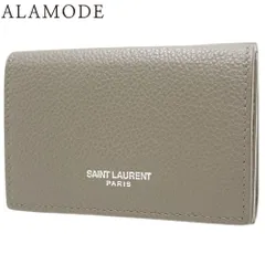 SAINT LAURENT PARIS(サンローランパリ) タイニー ウォレット コンパクト財布 ミニウォレット 三つ折り 3つ折り レザー グレー シルバー金具 459784 B680N 1202 レディース 40802110381【中古】【アラモード】