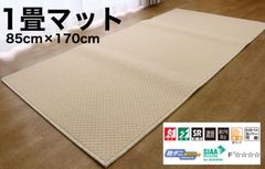 【防炎・防汚・防ダニ・抗菌・制電】1畳ラグマット　85cm×170cm　高機能　ベージュ　1枚入り