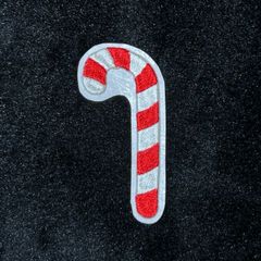 ★刺繍シール／ステッカー★　クリスマス　キャンディケイン　杖
