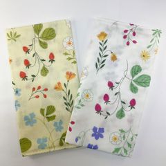 ダブルガーゼ手ぬぐい【さんぽ道 イエロー ホワイト】2枚セット 和晒しガーゼ まとめ買いがお得 誕生祝い 沐浴 汗取り ご旅行にも 新品未使用品 日本製