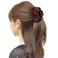 横9ｃｍ【リボン ヘアークリップ バンスクリップ 大】【送料無料】★いつものコーデもワンポイントプラスするだけでグッと華やかになります！