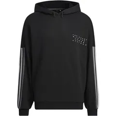 【新品】【JMサイズのみ】adidas(アディダス) メンズ 長袖 フーディー トレーナー シティ プルオーバー スウェットシャツ トレーナー コットン100％ 裏起毛 普段着 部屋着 カジュアル　ブラック　VA727-HM2675-JM