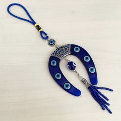 ナザールボンジュウ 馬蹄デザイン｜イーヴィルアイ 魔除け 厄除け お守り トルコ製 蹄鉄 青い邪眼 ラッキーアイテム NB006