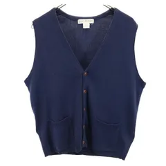 バナナリパブリック 90s 80s オールド コットン ニット ベスト S ネイビー Banana Republic メンズ 【中古】  【230831】