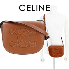 セリーヌ バッグ ショルダー CELINE FOLCO 19826 3DU3 04LU レザー 本革 フォルコ キュイル トリオンフ / スムースカーフスキン 斜め掛け メッセンジャーバッグ