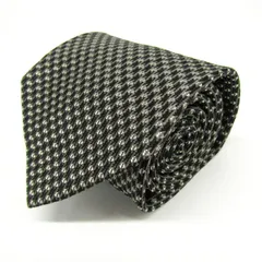 タカキュー ブランド ネクタイ チェック柄 格子柄 シルク PO メンズ ブラック TAKA Q 【中古】