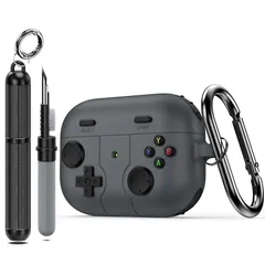 【新品】 Lopnord Airpods Pro2 ケース AirPods Pro 第 2/1 世代ケースカバー クリーナーキット付き ゲームプレーヤーデザイン キーホルダー付き エアーポッズ プロカバー シリコン保護 耐衝撃 ワイヤレス充電対応 LEDラ 0