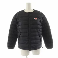 ダントン DANTON クルーネック インナーダウンジャケット ワッペン ロゴ ナイロン アウター 34 黒 ブラック 19A-KW-001 /AN32