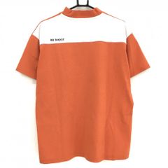 【超美品】エイジシュート 半袖ハイネックシャツ オレンジ ロゴプリント  メンズ L ゴルフウェア 8G SHOOT 超美品】エイジシュート 半袖ハイネックシャツ オレンジ ロゴ