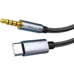 ★MSL FORCE iphone15/16シリーズ対応 Type-C 3.5mmケーブル Thunderbolt 3 USB タイプC オーディオ ケーブル カーオーディオ 3.5 mm aux ケーブル  (USB-C to 3.5mm, 0.5m)