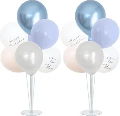La Kissa バルーンスタンド 誕生日 飾り付け バースデーバルーン 風船セット 男の子 女の子 床用 ホルダー 1歳 2歳 3歳(スカイグレー)