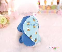 ビーキュートロンパース【送料無料/在庫処分/店内 セール/返品交換不可 】犬服 犬の服 ペット 猫 もこもこ　フリース　かわいい　ズボン　フード　みつばち　つなぎ　雄　雌 冬服