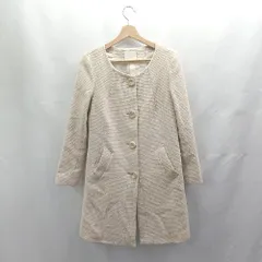 ◇ ⊇ Spick & Span スピック＆スパン ウール混 長袖 ノーカラーコート サイズ36 ベージュ レディース E  【1503060046210】
