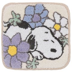 【新着商品】マルチマット チェアパッド ラグ 花いっぱい 洗える 滑りにくい 約38×38cm スヌーピー ブルー キャラ アニマル センコー(Senko) snoopy 66949