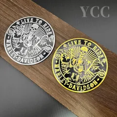 ハーレーダビッドソンHarleyDavidsonスカル 3D立体ステッカー 防水仕様 C