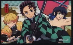 【中古】食玩 ステッカー・シール 竈門炭治郎＆嘴平伊之助＆我妻善逸(構え) 「鬼滅の刃 デコステッカー3ガムつき」