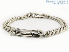 【美品】ルイヴィトン　LOUIS VUITTON　ブレスレット LV エピ　チェーン　腕輪　シルバー ブラック パティーヌ加工　シルバー925 AG925　M1152L