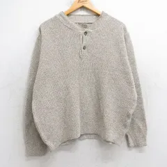 L/古着 エルエルビーン LLBEAN 長袖 セーター メンズ 00s ヘンリーネック ベージュ カーキ spe 25sep12 中古 ニット トップス