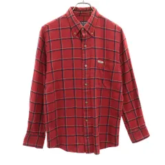 チャップスラルフローレン チェック柄 長袖 ボタンダウンシャツ M 赤系 CHAPS RALPH LAUREN メンズ 古着 【240208】