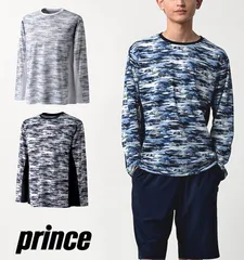 prince(プリンス) メンズ テニス ウエアー テニスウェア ユニセックス ロングスリーブシャツ 吸汗速乾 半袖 テニス ティーシャツ ロングスリーブシャツ 吸汗速乾・UPF50+（ライトスムース素材） MS4007