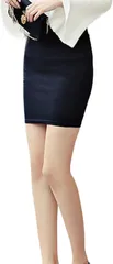 Eiza タイト ミニスカート セクシー 美脚 オフィス 膝上 上品 ペンシル 通勤 e310(ブラック,  XL)