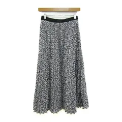 サマンサモスモス ロングプリーツスカート ブランド ボトムス 黒 レディース Fサイズ ブラック×うす紫系 SM2 【中古】