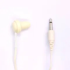 【Fame Project】 <2個セット> 片耳イヤホン 有線 モノラルテレビイヤホン (テレビ・ラジオ用 病院用) 3m 白