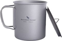 Boundless Voyage Ti3035D チタン マグカップ 450ml クッカー キャンプ用品 ソロキャン バーベキュー 食器 アウトドア