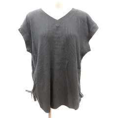 ノーリーズ Nolley's セカンドノーリーズ 2nd Nolley's チュニック Vネック ワッフル リボン フレンチスリーブ F チャコールグレー /AUのサムネイル