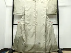 平和屋着物●十日町友禅作家　越村幸雪　訪問着　紬地　蜻蛉　草花文　正絹　逸品　CAAS8582vf