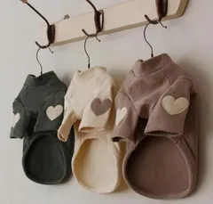 即納！ペット服 ハートパッチ付きフリース ニット ドッグウェア 犬服 おしゃれ かわいい 安い 秋 冬 カジュアル