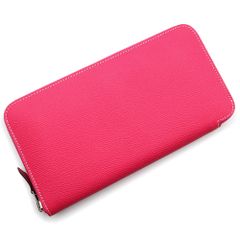 エルメス アザップ ロング クラシック オールレザー ラウンドファスナー 長財布 ヴォーエプソン レザー Rose Tyrien ローズティリアン ピンク シルバー金具 □Q刻印 HERMES（未使用保管品）