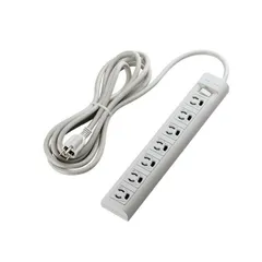 (まとめ) エレコム 抜け止めマグネット雷タップ集中スイッチ付 3P・7個口 3.0m T-Y053DA 1個 【×5セット】