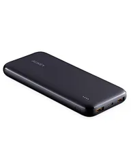 AUKEY 10000mAh 大容量 モバイルバッテリー【PSE技術基準適合】軽量薄型/3台同時充電可 携帯充電器 type-C入出力 2USBポート スマホ充電器 持ち運び充電器 旅行/出張/緊急用/電熱ベスト用/空調服用