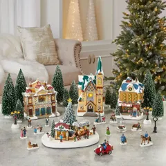 専用　クリスマスビレッジハウスライトイルミネーションジオラマタウン Amazon.co.jp: ミュージカルクリスマスビレッジ、LEDライト