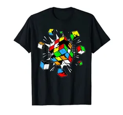 Exploding Rubix Rubiks ルービックキューブ 3x3 キューバーイベントコスチューム Tシャツ