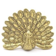孔雀の置物 4cm 金属製ミニチュア
