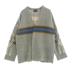 PENDLETON ペンドルトン ネイティブ柄 ウール ニット カーディガン ガウン グレー マルチカラー系 M【中古】のサムネイル