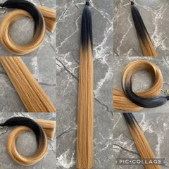 黒ゴールドグラデーション エクステ 成人式 angie