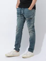 DIESEL (ディーゼル) ウエストコード レギュラー JOGGジーンズ regular 2030 d-krooley joggjeans DSA14847068PL ブルー