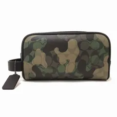 【新品 未使用】コーチ ハンドバッグ COACH アウトレット バッグ スモール トラベル キット シグネチャー キャンバス カモプリント 迷彩柄 CM034 QBGRU