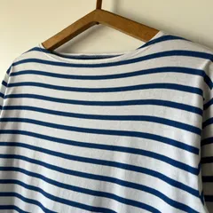 SAINT JAMES morlaix three quater sleeve white / blue T3