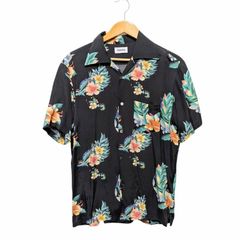 ALOHA RUG アロハラグ アロハシャツ 半袖シャツ 総柄 ブラック サイズ M